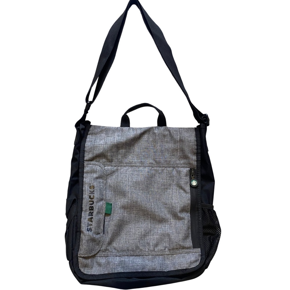 Starbucks Messenger Bag Tablet E-Reader Crossbody Shoulder Strap Gray‎ Black